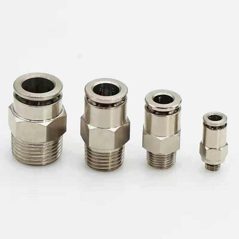 全铜镀镍直通快插气管接头PC8-02/6-02/6-01/10-02/10-03/112-04