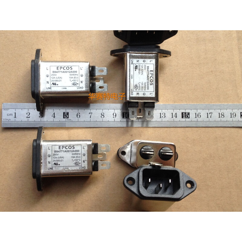 B84771A0012A000 爱普科斯EPCOS 电源插座模块带滤波器 250V 12A 电子元器件市场 滤波器 原图主图