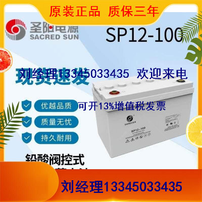 圣阳SP12V100ah圣阳12-100ah直流屏UPS /EPS免维护太阳能蓄电池