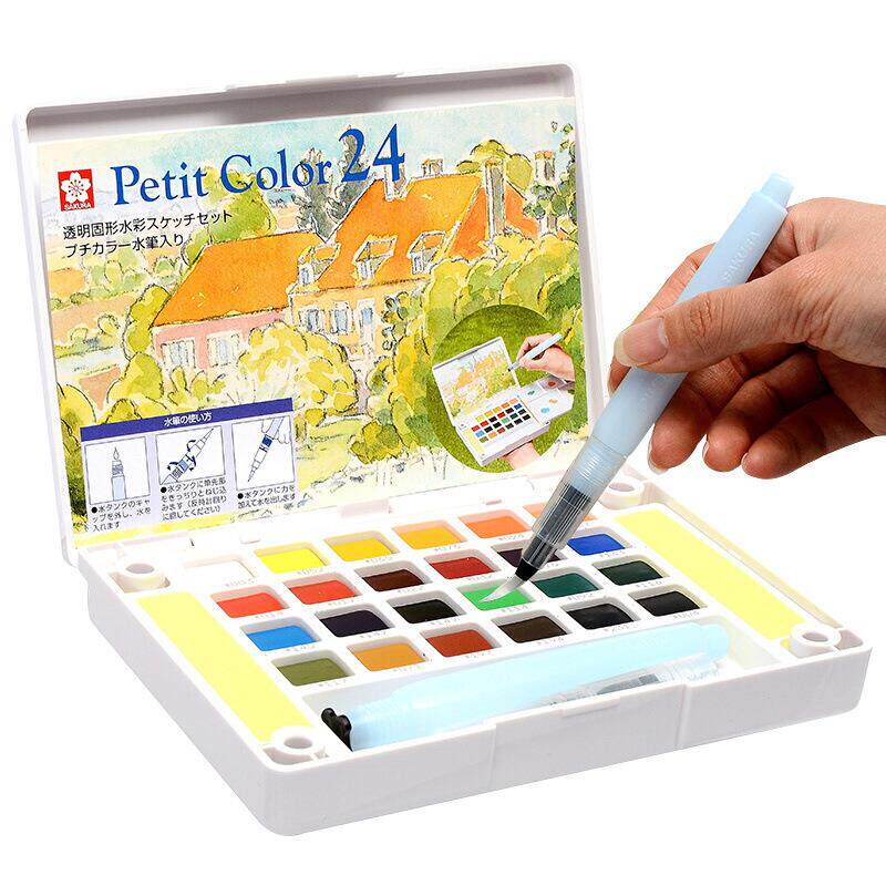 爆款SAKURA固体水彩颜料泰伦斯固体水彩颜料手绘画笔写生透明水彩