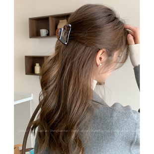 醋酸高级感气质抓夹女2025新款 后脑勺发量少小号发夹半扎发鲨鱼夹