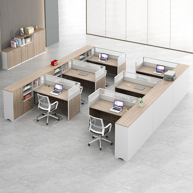 职员桌屏风办公桌简n约现代四人位4办公室6员工位卡座财务桌椅组