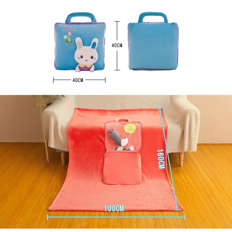 夏季两用抱枕被子加厚办s公室折叠午睡枕头毯子二合一沙发汽车靠