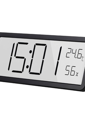 简约大屏数字时钟静音台式uLCD挂钟客厅可立可挂创意温度湿度显示