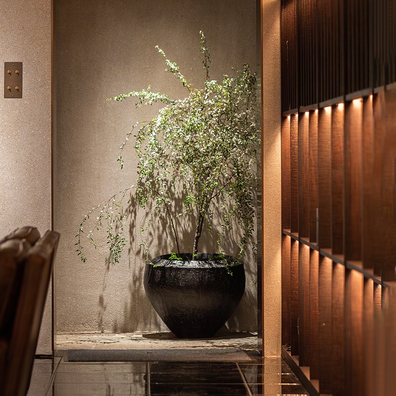 仿真绿植简约轻奢高级复s古花盆装饰室内客厅入户玄关软装搭配
