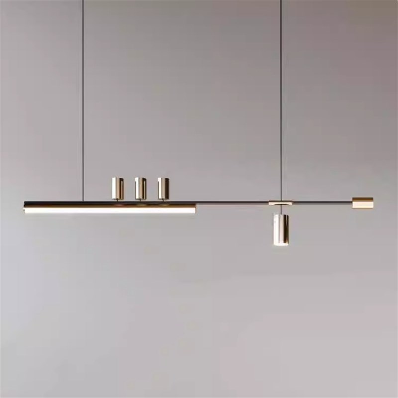 设计师款轻奢餐j桌餐厅灯简约现代一字长条饭厅灯意式极简吧台吊