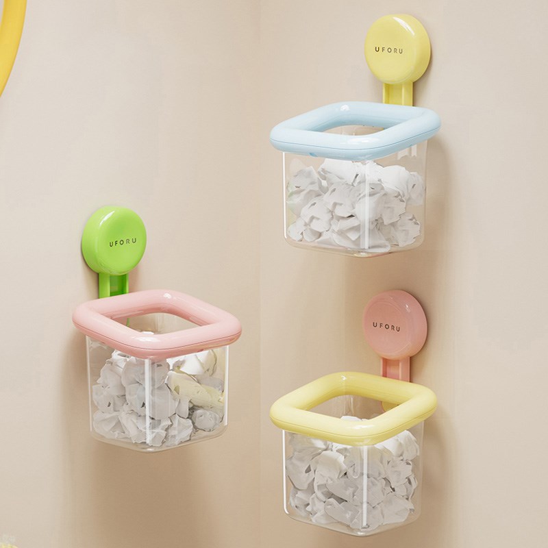 洗脸巾废弃收纳盒吸盘式壁挂置物架浴H室卫生间擦脸洗漱用品收纳