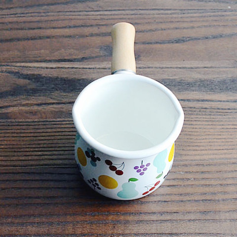 一米搪瓷e微瑕日单煮奶小锅迷你珐琅牛奶锅早餐辅食淋油泼锅合