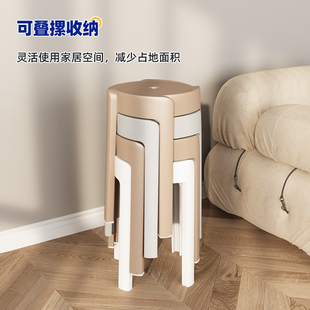 家用塑料凳子可叠放加厚风车凳大人结实家庭备P用简易塑胶高圆板