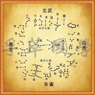 二十八宿星宿图星象星座周易经古星图古天文星官图书房玄关装饰画