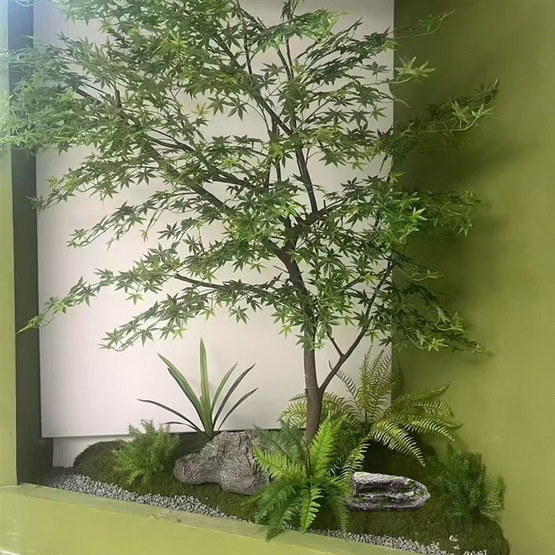 玻璃钢青苔c仿真石微景观假石头舞台道具园艺庭院空心苔藓假山摆