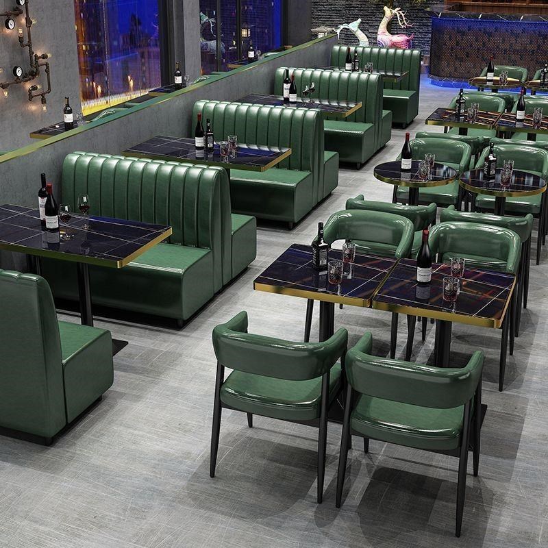 咖啡西餐厅桌椅组合奶茶店小吃甜品店烧烤店复古半圆Y靠墙卡座沙