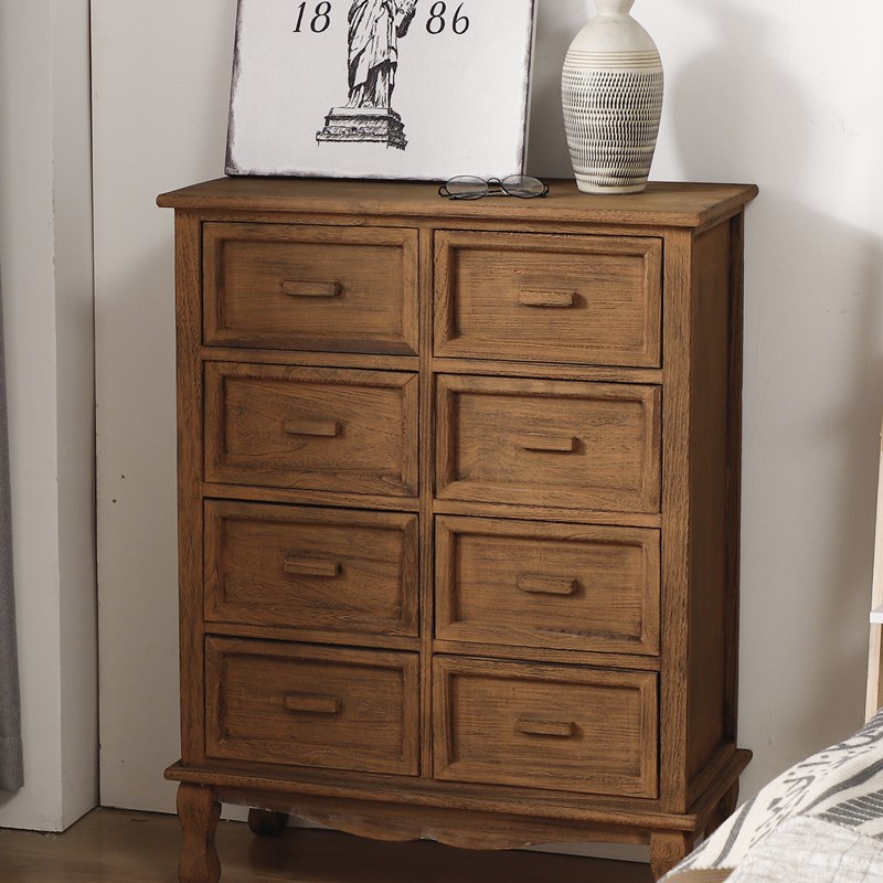 欧式加厚实木八斗柜卧q室家具全木抽屉收纳斗柜客厅储物柜八斗橱