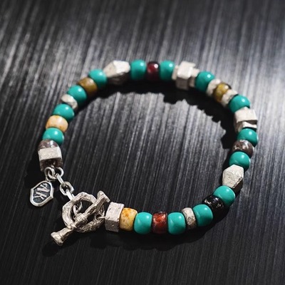 原创设计天然绿松石手链个性男女