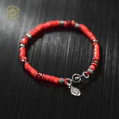 Arthur.k原创设计天然红琉璃石925纯银手链男女款 本命年小众手串
