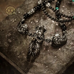 Arthur.K日本原创设计手工做旧925银男女小丑项链小众原创设计