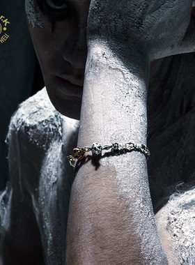 Arthur.K 道化师系列手工做旧925银循宗皇冠骷髅小丑手鍊不限量