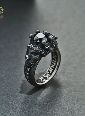 Arthur.k伊邪那美系列日本原创手工做旧925银男女涌泉女小丑戒指