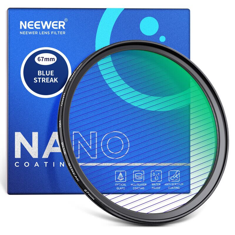 纽尔(NEEWER)蓝色拉丝滤镜 城市夜景拍摄灯光电影炫光拉丝镜城