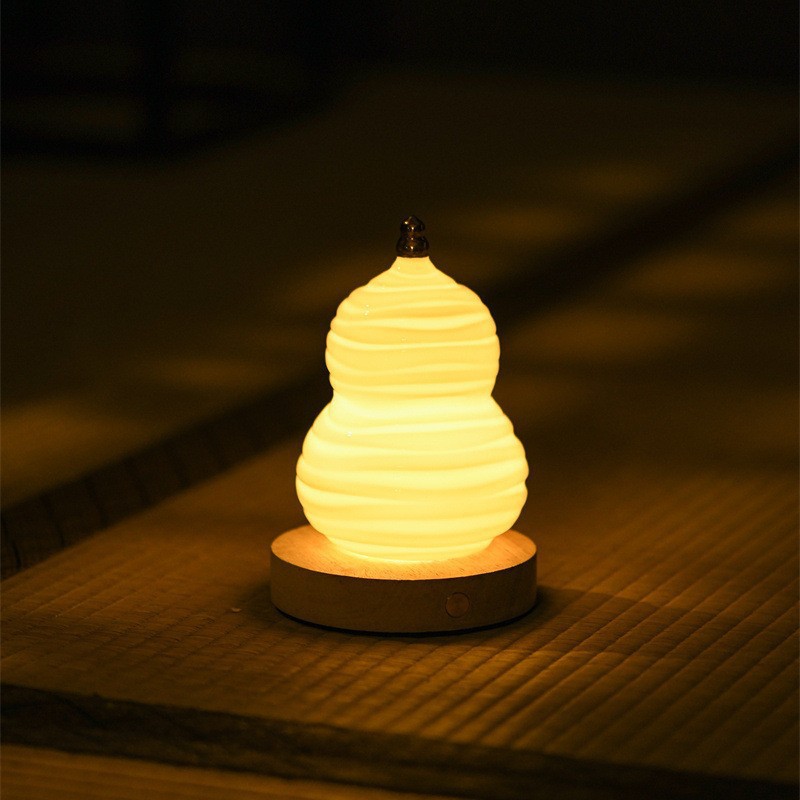 高透白瓷葫芦圣诞树发光小夜灯