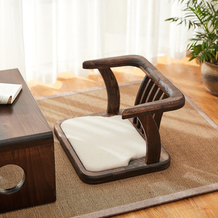 新款日式实木无腿凳子靠背椅床上扶手靠椅飘窗椅沙发椅和室榻榻米