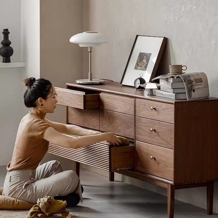 北美黑胡桃八斗柜卧室客厅储物收纳柜樱桃木床尾边柜全实木抽屉柜,电子元器件市场,电线扎带/束线带,淘宝优惠券,粉丝福利购,淘宝优惠卷