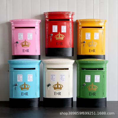 英伦风铁艺挂墙带锁邮箱信报箱意见箱投诉募捐箱人民建议征集信箱