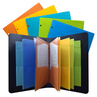 厂家批发蝌蚪夹双袋夹pp商务办公报告夹a4文件夹