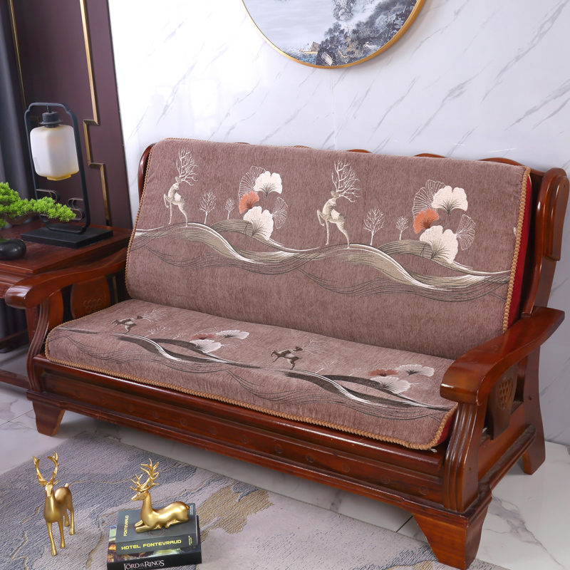实木红木质沙发垫带靠背连体加厚中式四季防滑定做春秋椅海绵坐垫