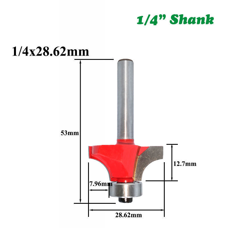 圆角刀木工铣刀开槽o刀具修边机刀头R倒角刀雕刻机带轴承铣刀