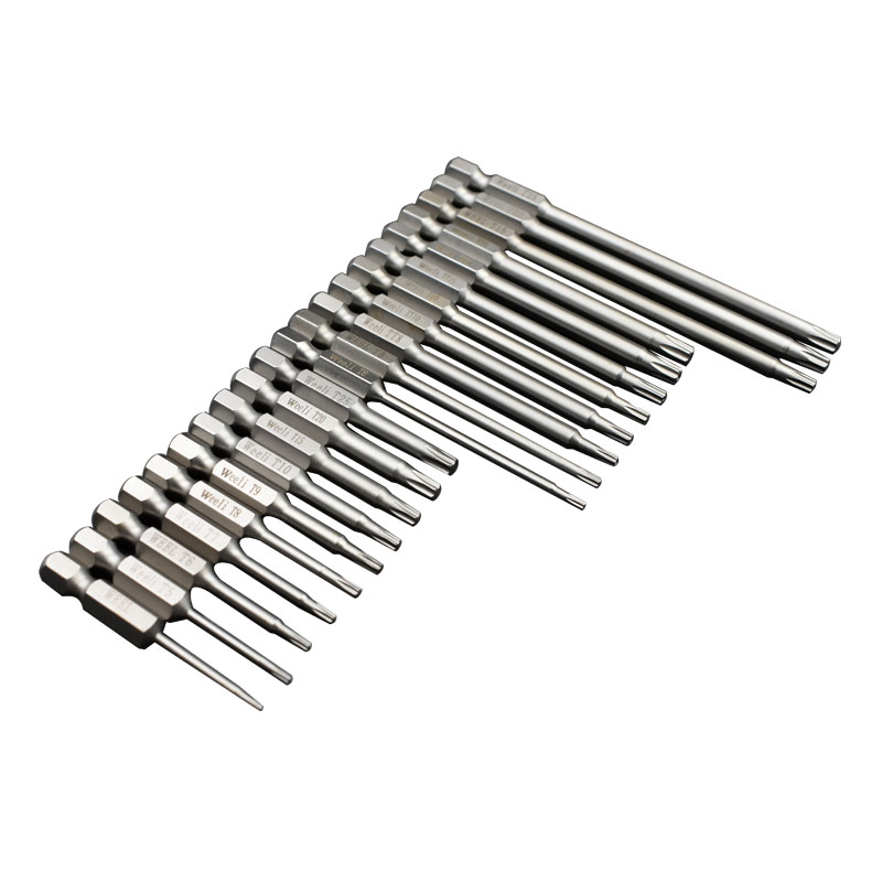 weeli/维尔利梅花星形带孔气动电动起子头电批头风批头枪头Z6.35