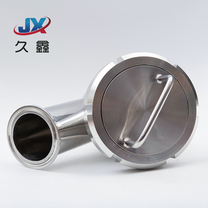 304不锈钢Y型过滤器快装卡箍式斜插管道过滤器316L材质出料过滤器