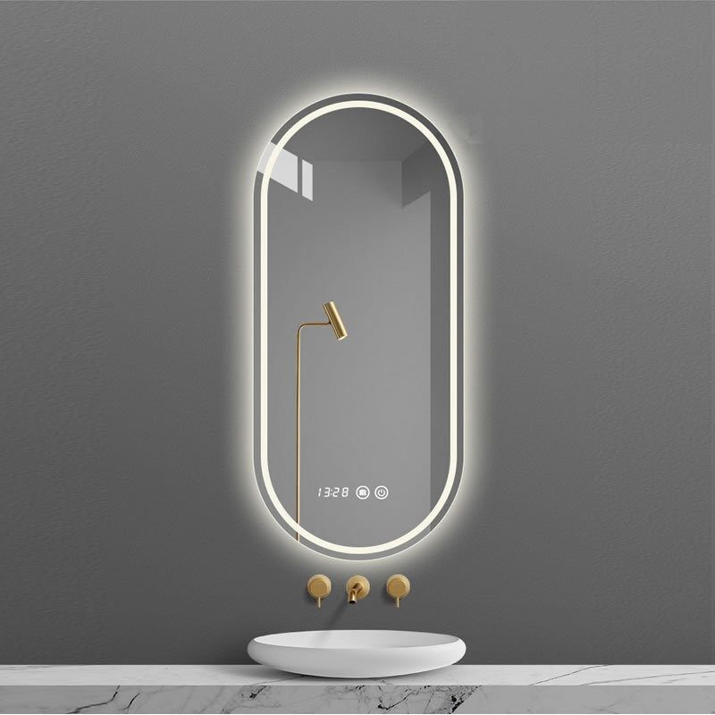 椭圆形ledd化妆镜壁挂卫生间智能浴室镜带灯防雾梳妆台镜子挂墙式