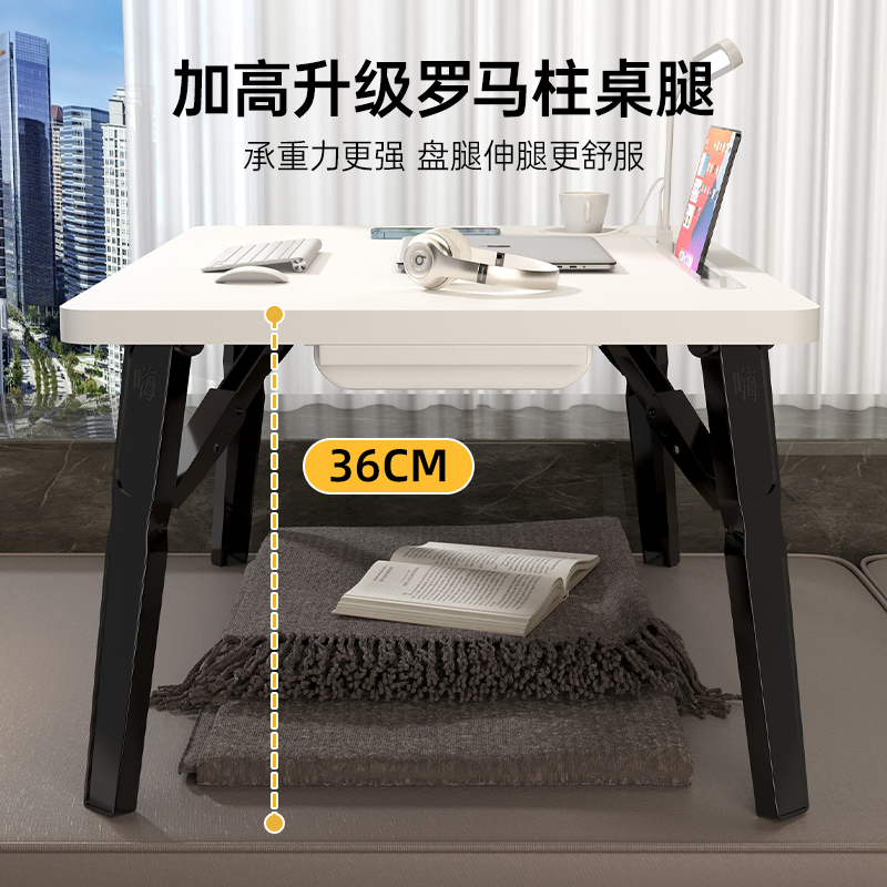 可折叠床上学习桌小桌子带台灯书桌学生宿舍上铺电脑桌儿童阅读桌