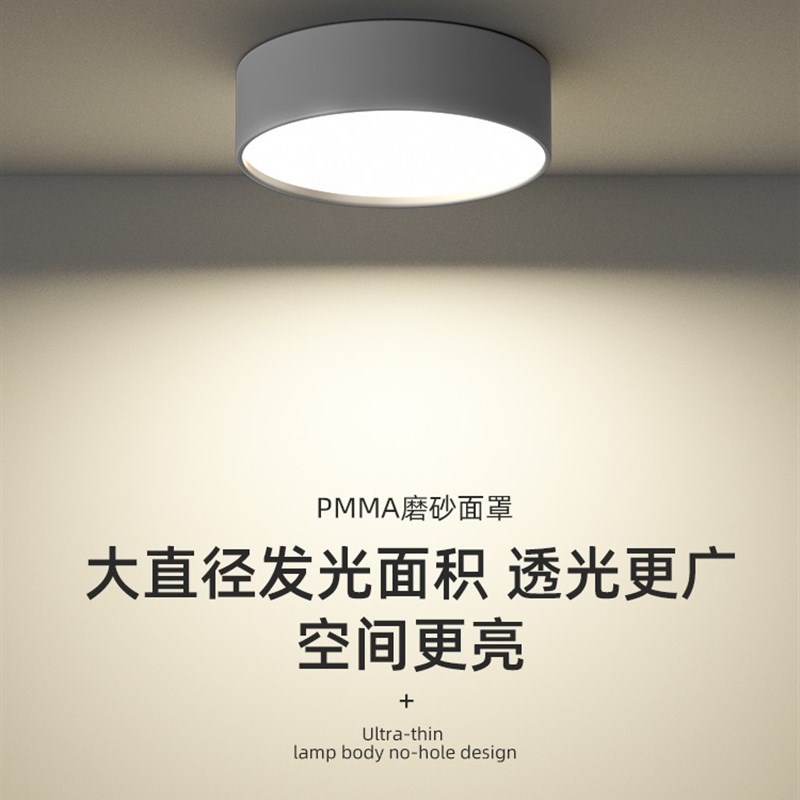 黑色超薄led明j装筒灯4寸12W15W过道阳台免开孔15cm公分天花吸顶