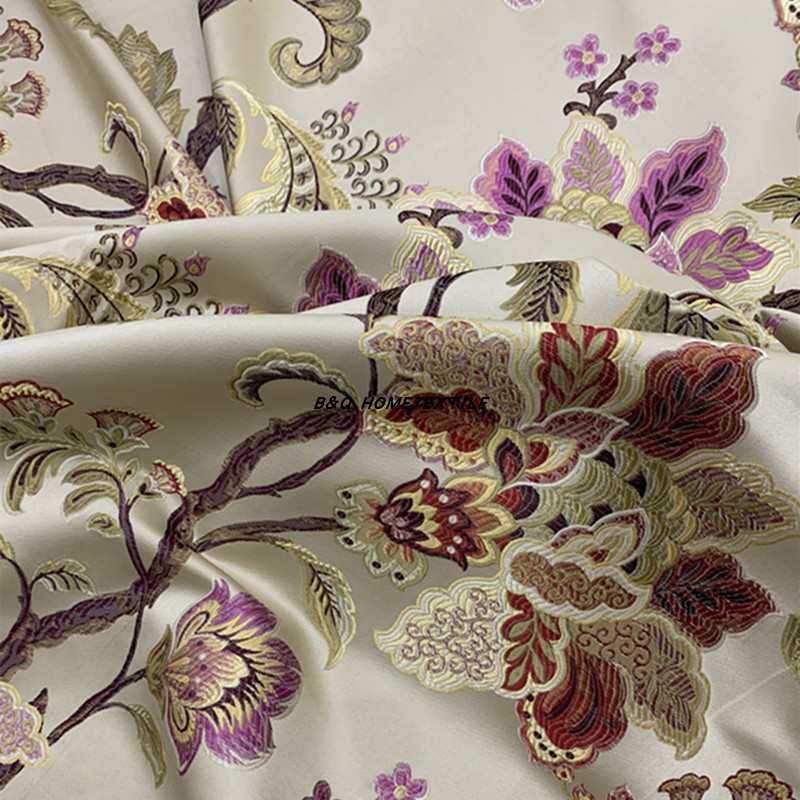 样板间轻奢花卉窗帘布艺及酒店配套沙G发抱枕靠包以及奢华装饰布