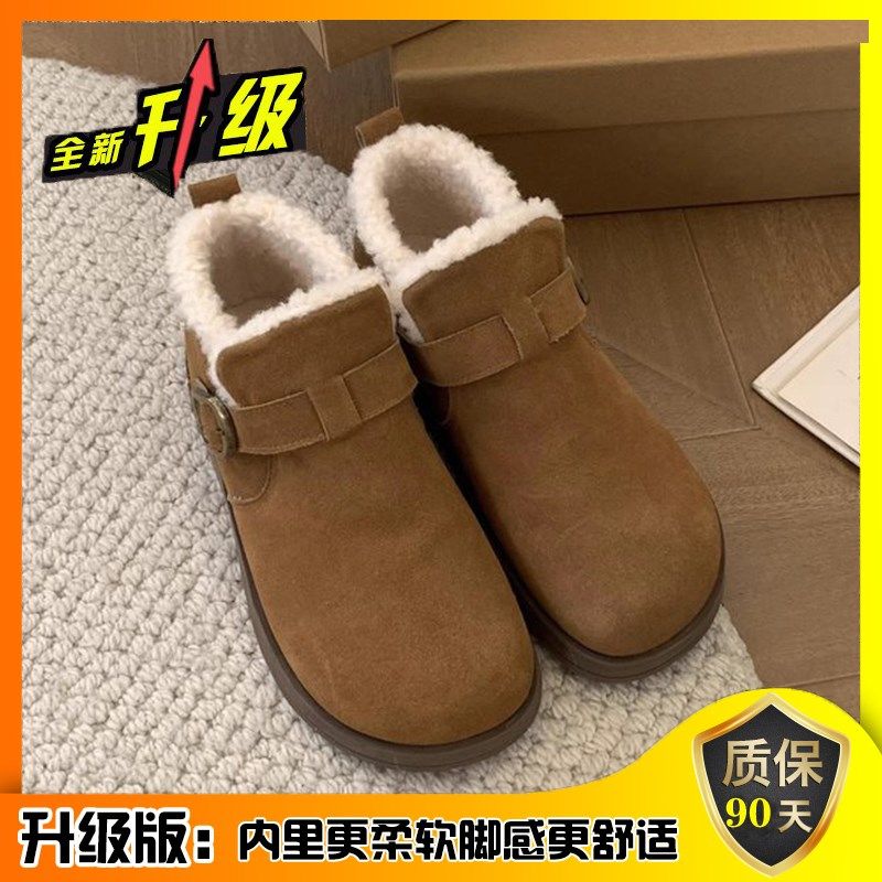 雪地靴60991203款冬季高帮女鞋加2绒保暖新短靴子防滑女马丁靴加