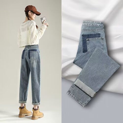 孕妇裤子春秋款外穿孕早期大码y牛仔裤小个子春季女春装打底老爹