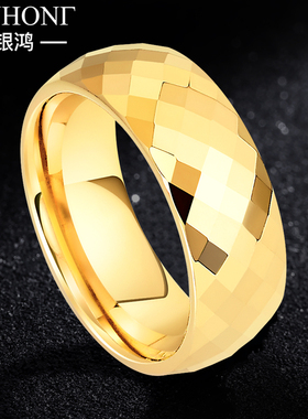 钨钢菱形男士戒指男款高级感食指轻奢小众指环男生单身男戒装饰品