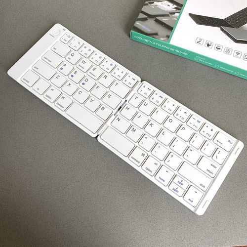 识货的来!非常小巧!金属外壳折叠无线蓝牙键盘电脑手机超薄便携