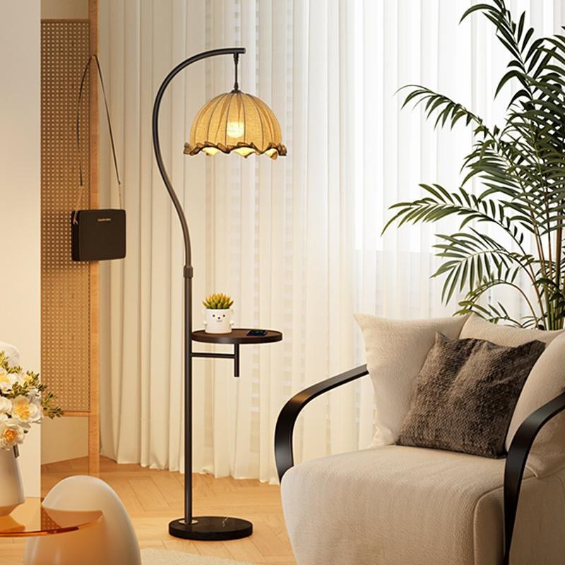 氛围灯落地灯客厅沙发旁装饰灯美式复古卧室床头台灯置物架茶几灯