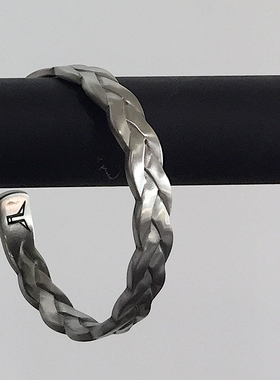 韩风流行气质金属刻印手镯 情侣款潮流配饰手饰复古开口手镯男