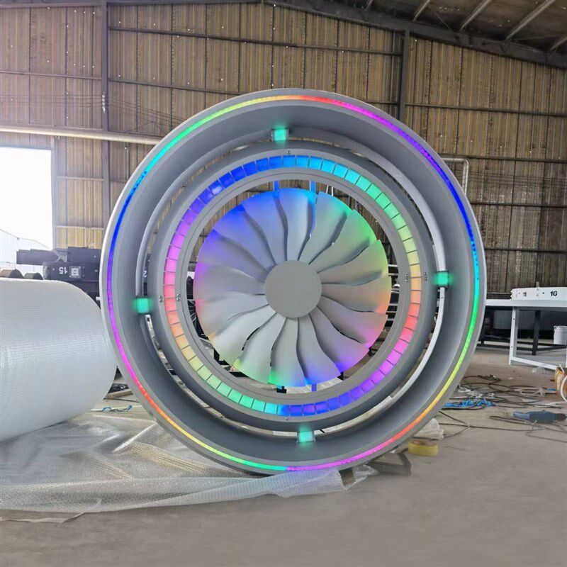 酒吧模块软装定制发光壁饰u挂件科技风涡轮风扇创意背景墙氛围装