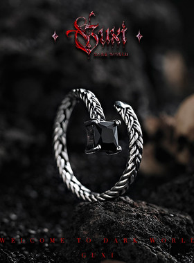 GUXI【星宿】冷淡风925银戒指男生高级感开口可调节指环时尚个性