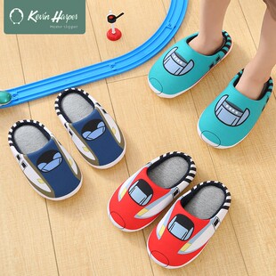 宝宝拖鞋2-3岁冬天儿童男童毛绒秋冬包头女童室内地板亲子棉拖鞋