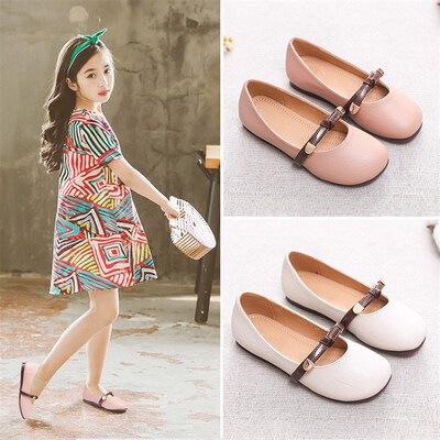 女童皮鞋真皮春秋2021新款儿童韩版时尚公主单鞋小女孩软底豆豆鞋