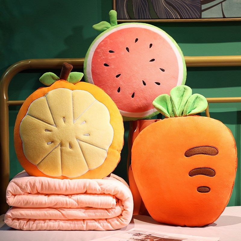 可爱图案抱枕被子两用q车载毯子二合一靠枕办公室宿舍午睡枕头睡