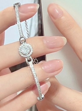 999纯银手链女星点手链2024新款爆款超闪手镯手环送女友生日礼物
