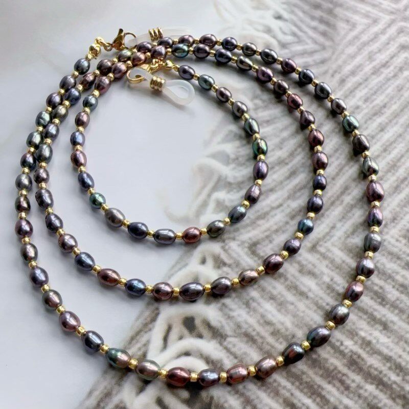 天然淡水黑珍珠眼镜链口罩耳机挂脖绳老花太阳墨女简约百搭026