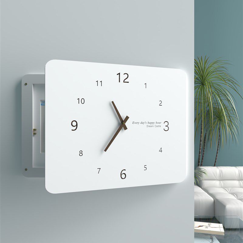 北欧风电表箱装i饰画带钟表竖款时钟空气开关电闸配电箱遮挡免打